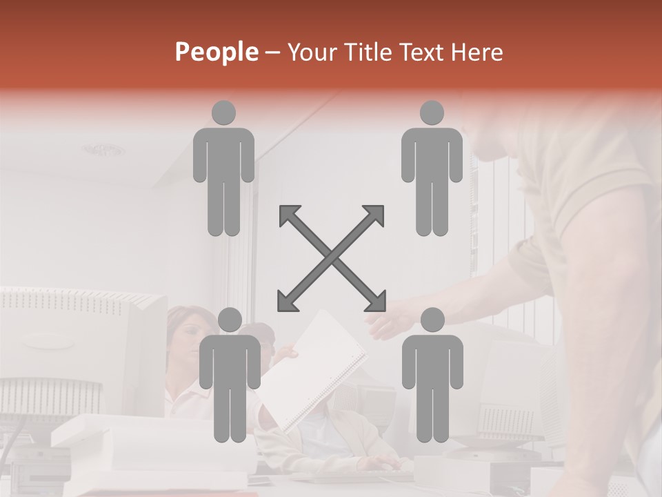 Document Sitting Picture PowerPoint Template