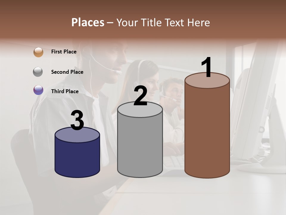 Desk Wallmurals Computer PowerPoint Template