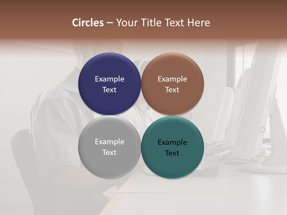 Desk Wallmurals Computer PowerPoint Template