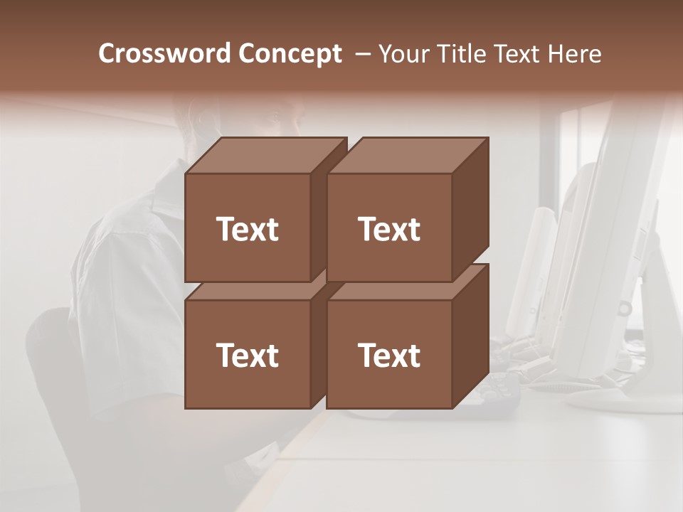 Desk Wallmurals Computer PowerPoint Template