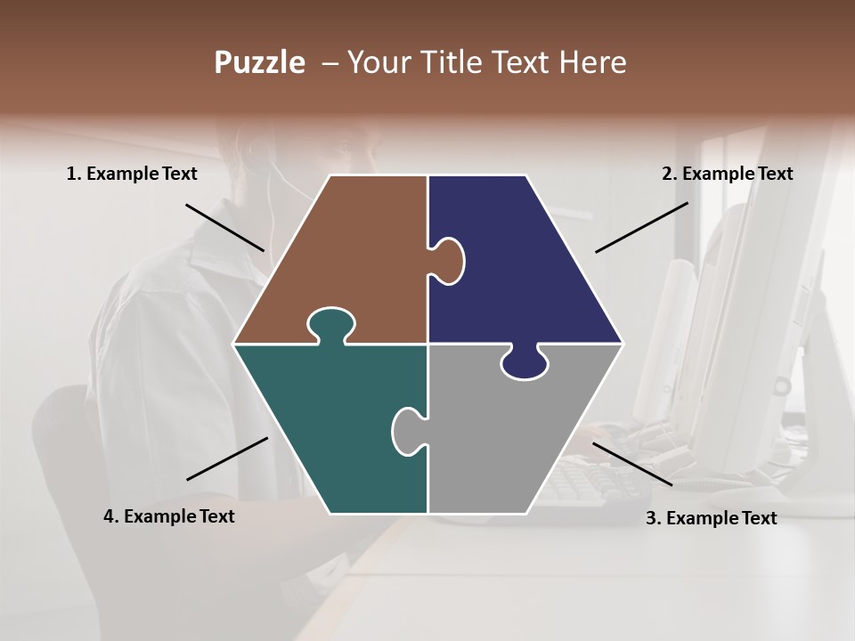 Desk Wallmurals Computer PowerPoint Template