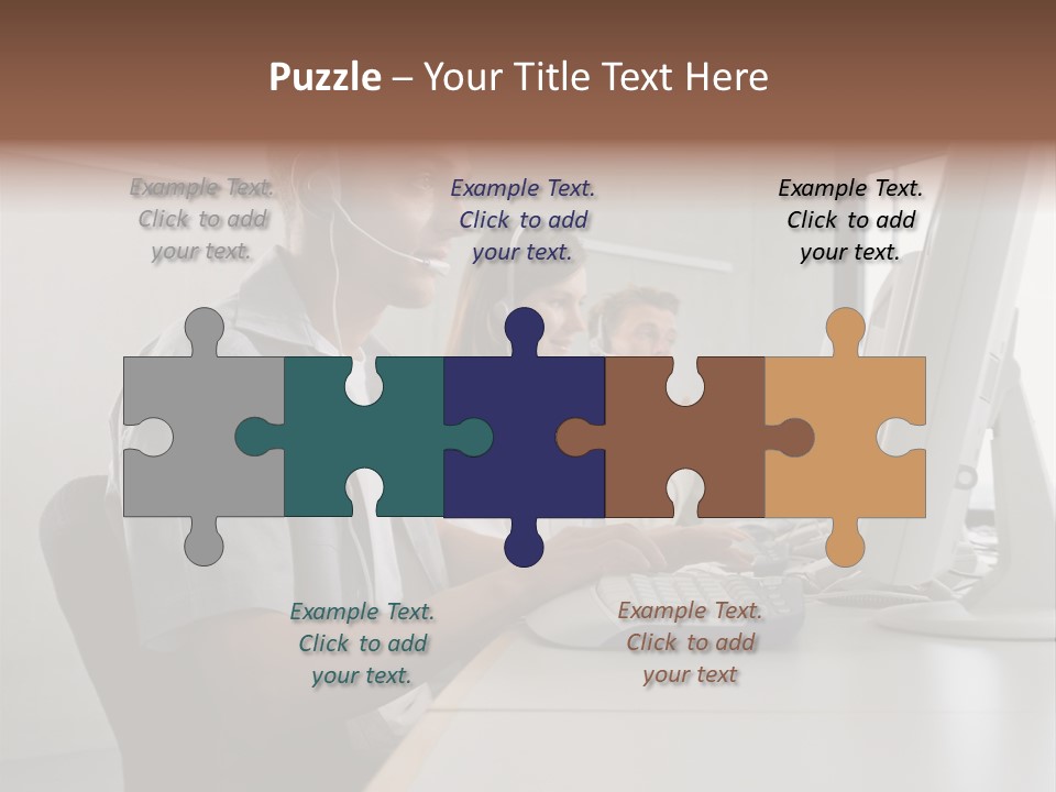 Desk Wallmurals Computer PowerPoint Template