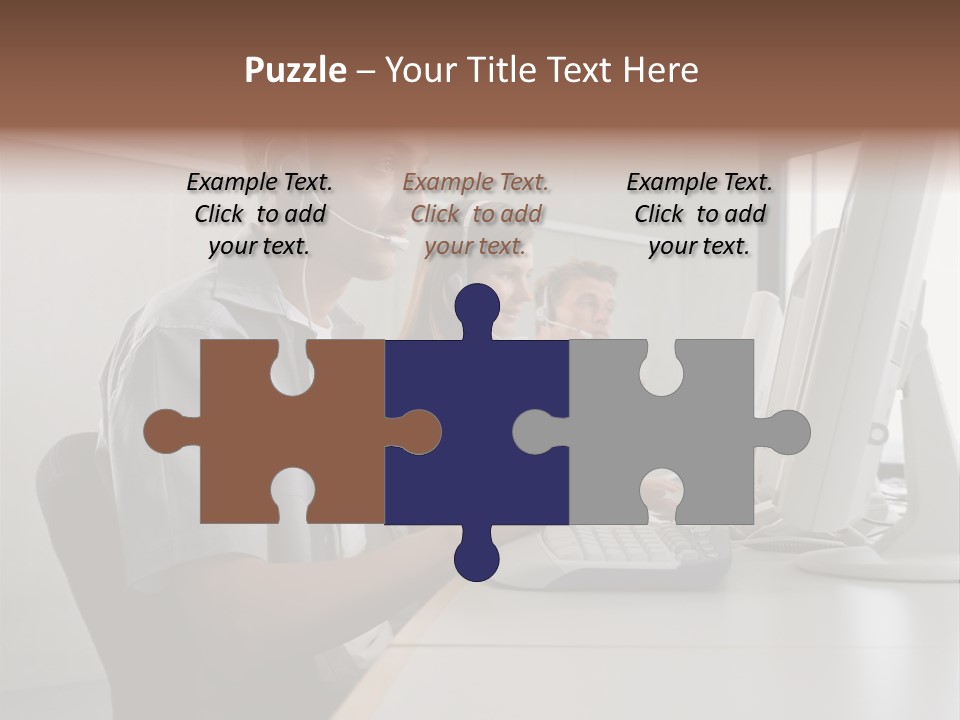 Desk Wallmurals Computer PowerPoint Template