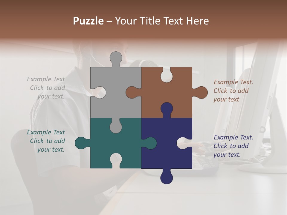 Desk Wallmurals Computer PowerPoint Template