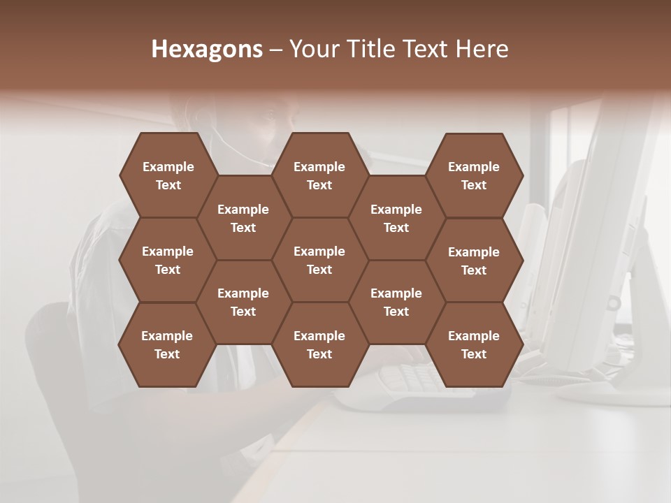 Desk Wallmurals Computer PowerPoint Template