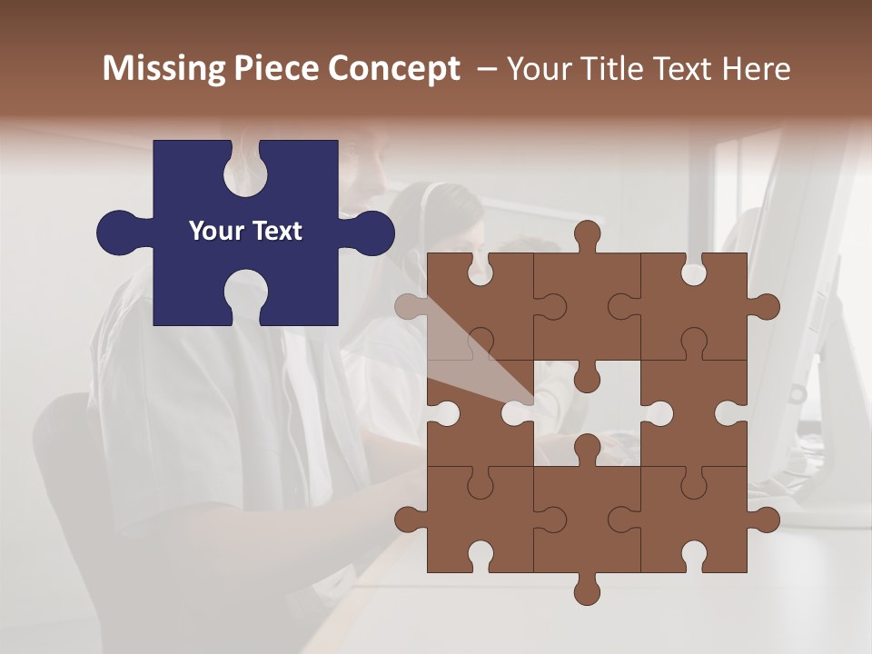 Desk Wallmurals Computer PowerPoint Template