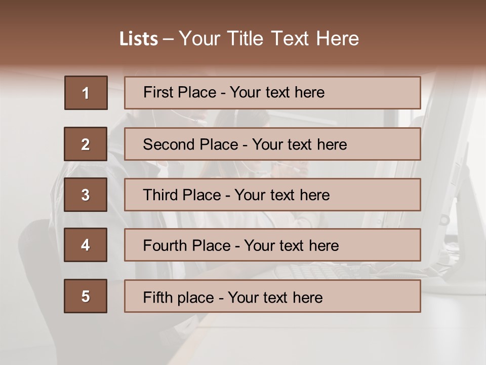 Desk Wallmurals Computer PowerPoint Template