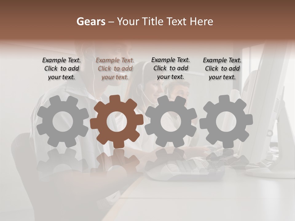 Desk Wallmurals Computer PowerPoint Template