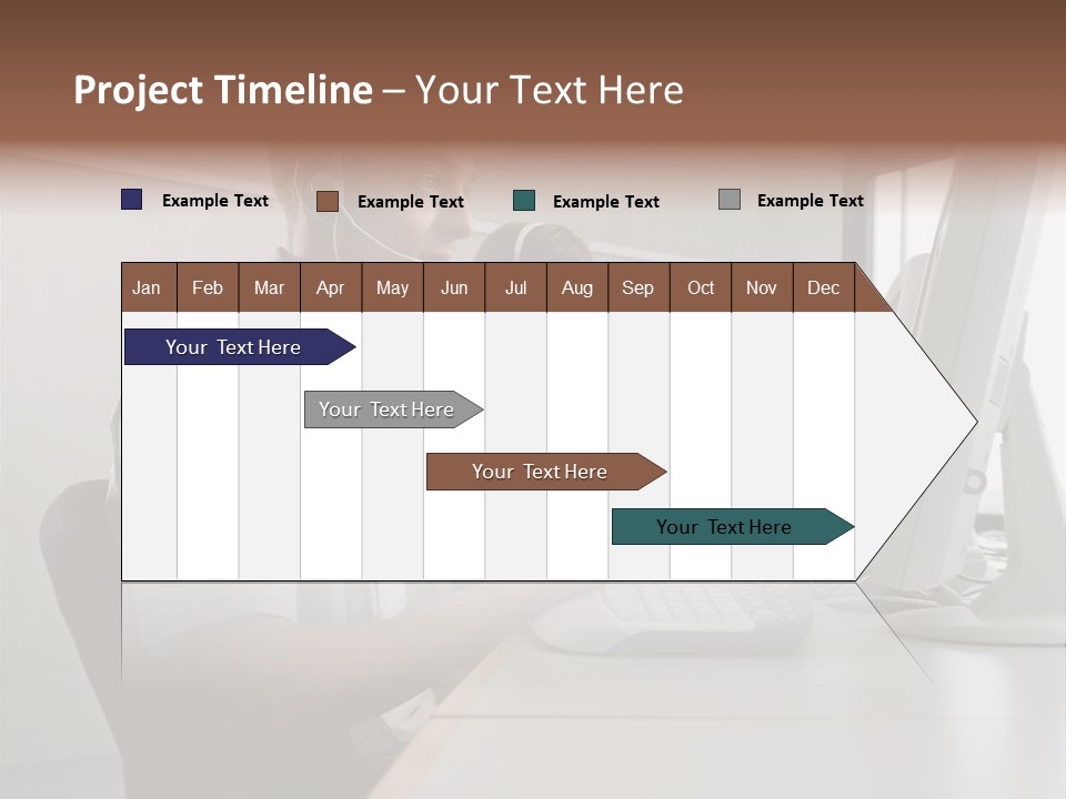 Desk Wallmurals Computer PowerPoint Template