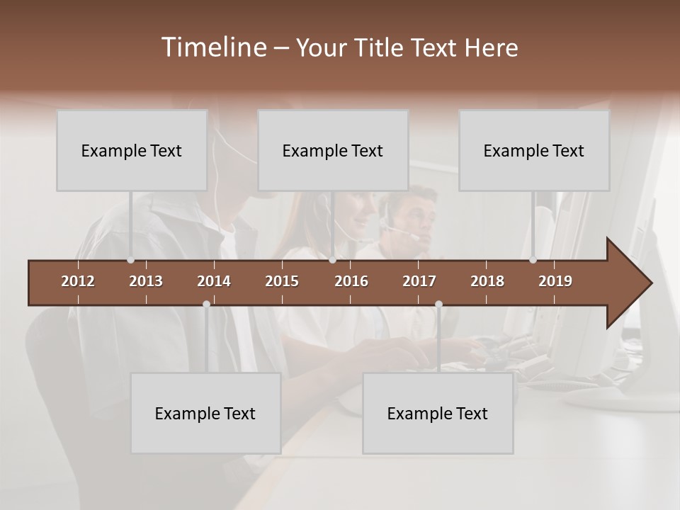 Desk Wallmurals Computer PowerPoint Template