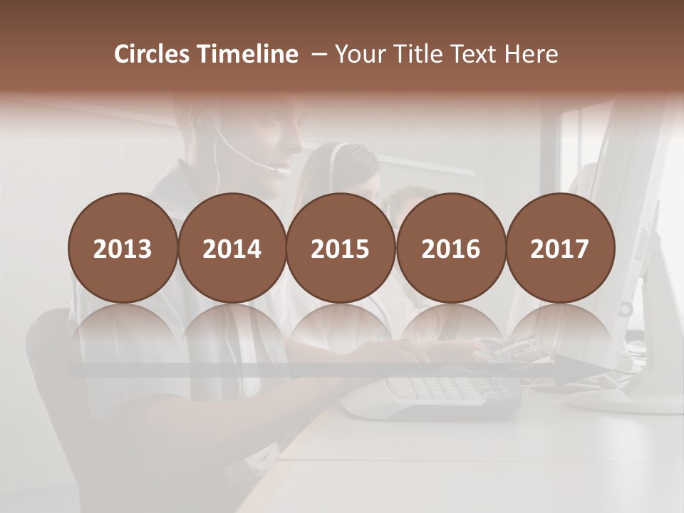 Desk Wallmurals Computer PowerPoint Template