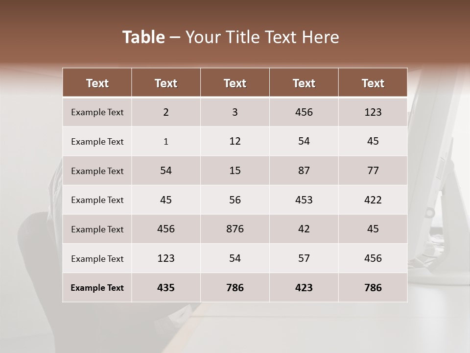 Desk Wallmurals Computer PowerPoint Template