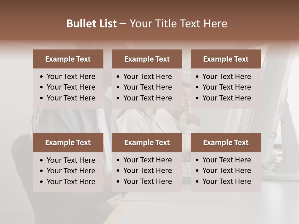 Desk Wallmurals Computer PowerPoint Template