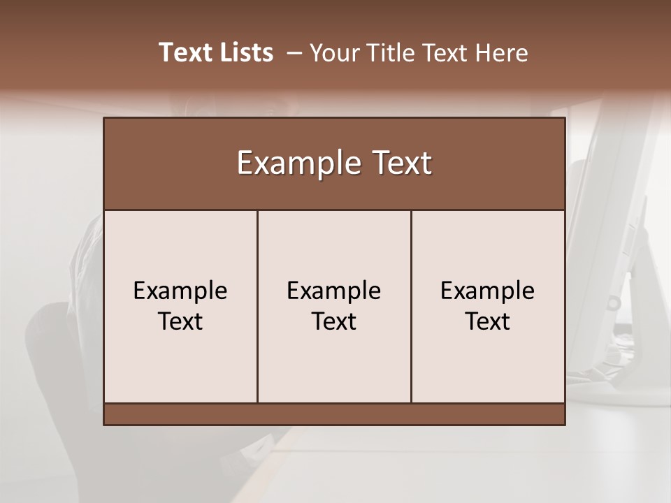 Desk Wallmurals Computer PowerPoint Template