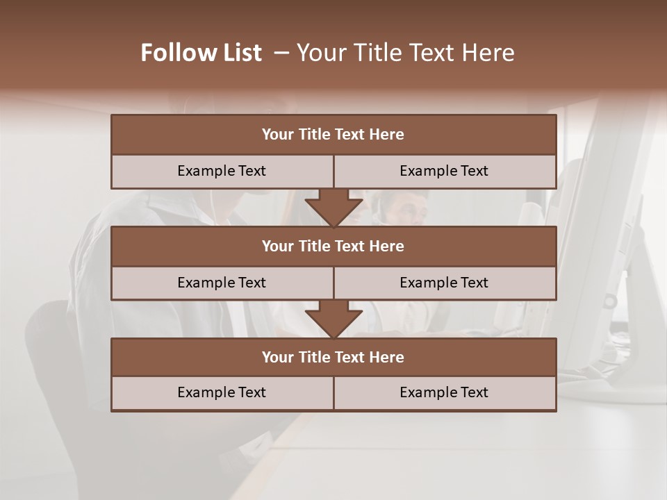 Desk Wallmurals Computer PowerPoint Template