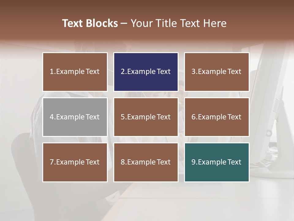 Desk Wallmurals Computer PowerPoint Template