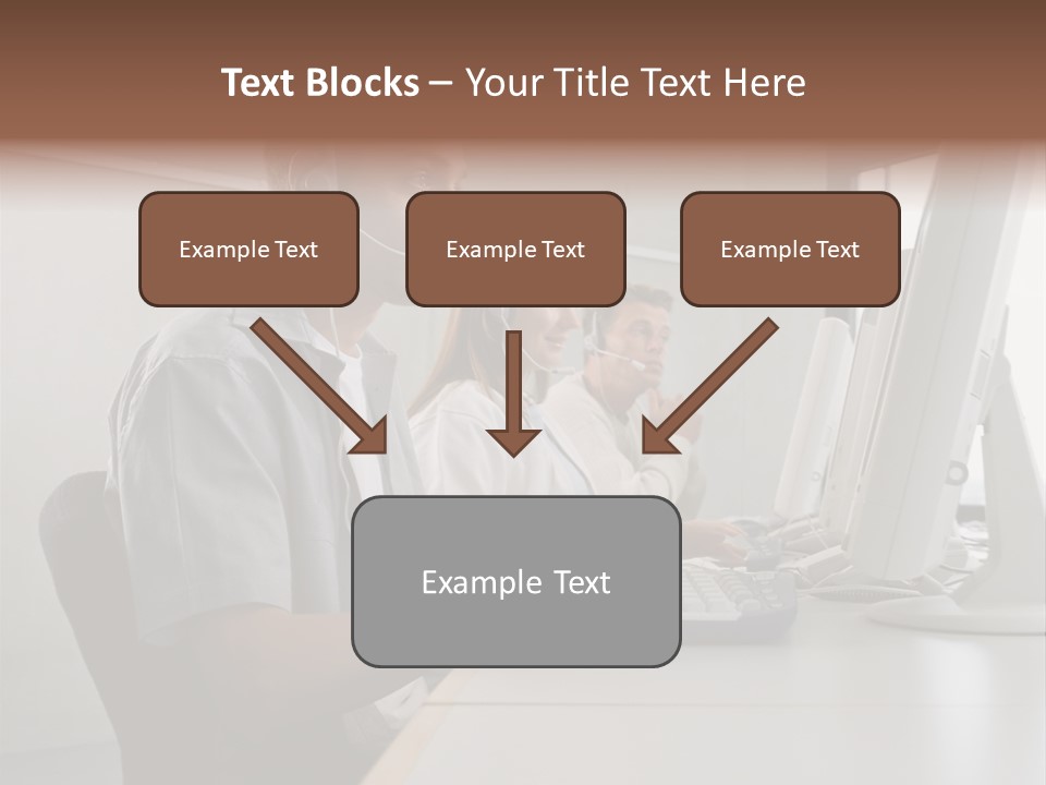 Desk Wallmurals Computer PowerPoint Template