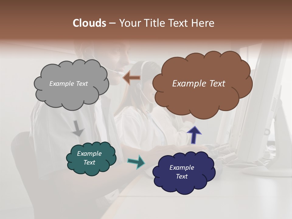 Desk Wallmurals Computer PowerPoint Template