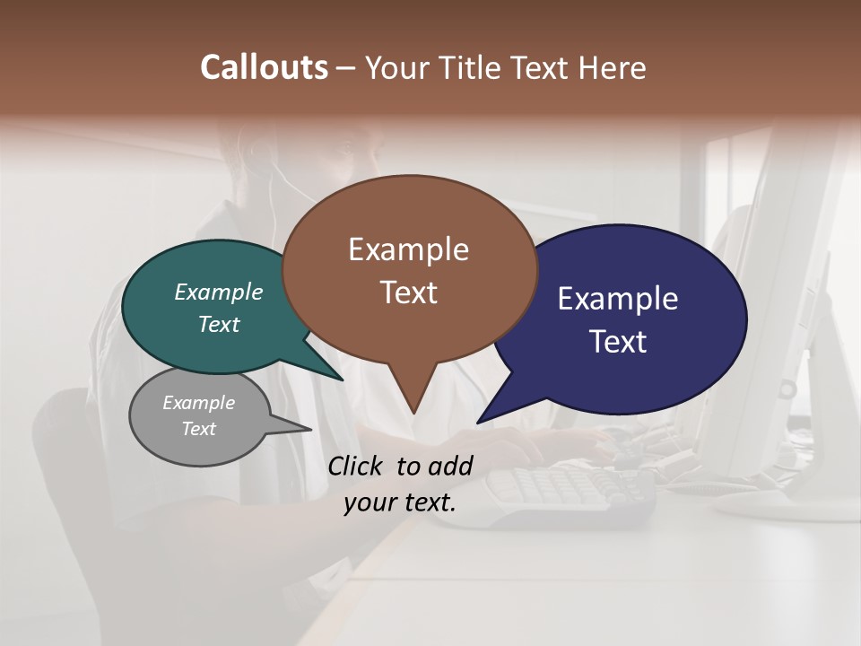 Desk Wallmurals Computer PowerPoint Template