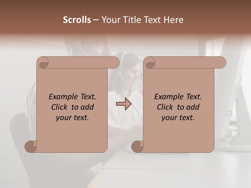 Desk Wallmurals Computer PowerPoint Template