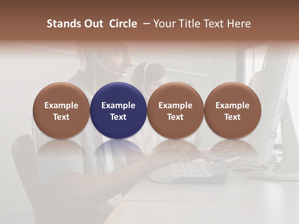 Desk Wallmurals Computer PowerPoint Template