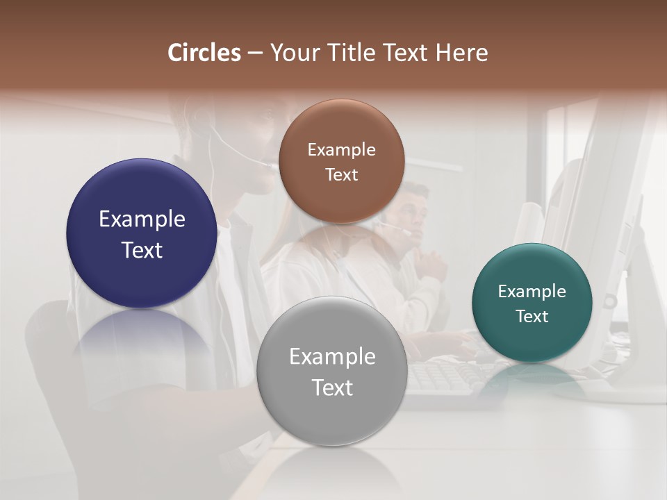 Desk Wallmurals Computer PowerPoint Template