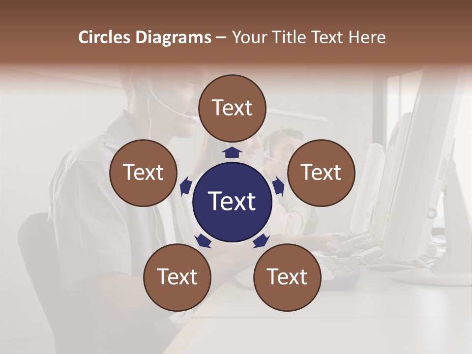 Desk Wallmurals Computer PowerPoint Template