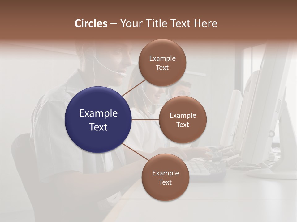 Desk Wallmurals Computer PowerPoint Template