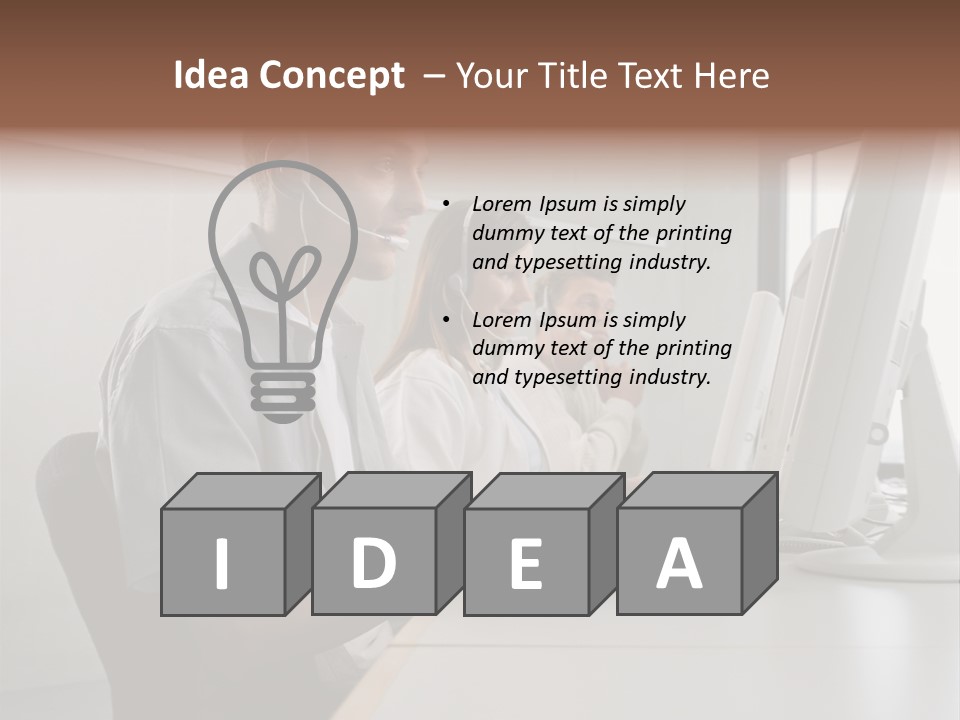 Desk Wallmurals Computer PowerPoint Template