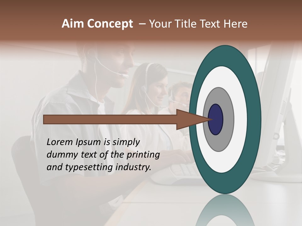 Desk Wallmurals Computer PowerPoint Template