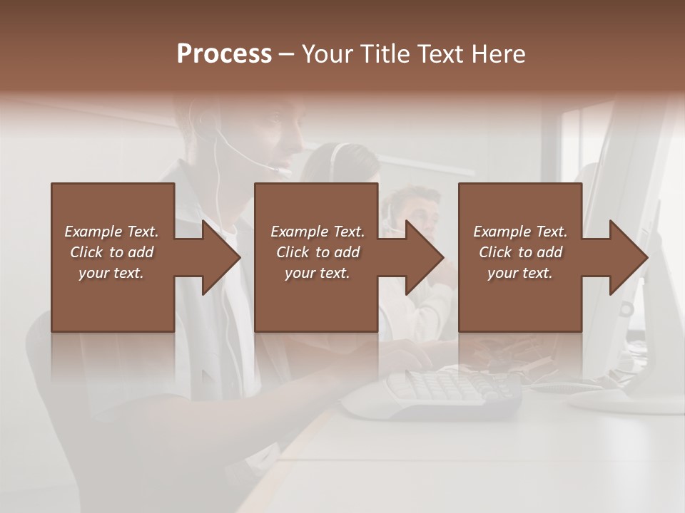 Desk Wallmurals Computer PowerPoint Template