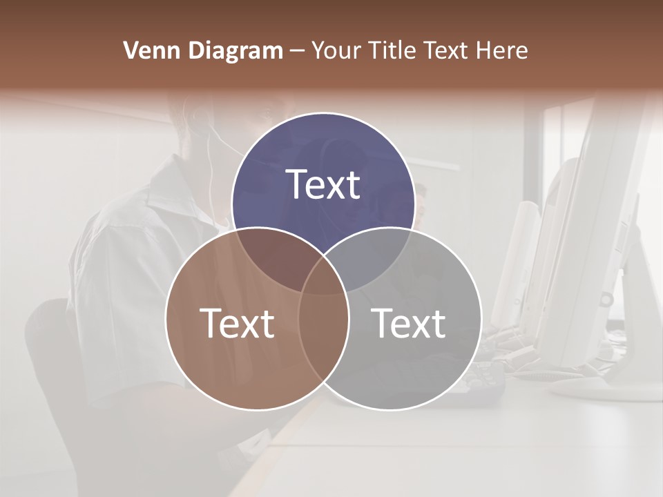 Desk Wallmurals Computer PowerPoint Template