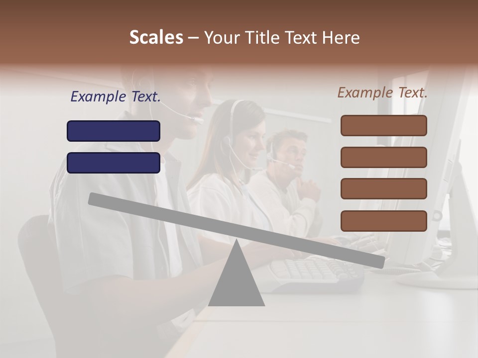 Desk Wallmurals Computer PowerPoint Template