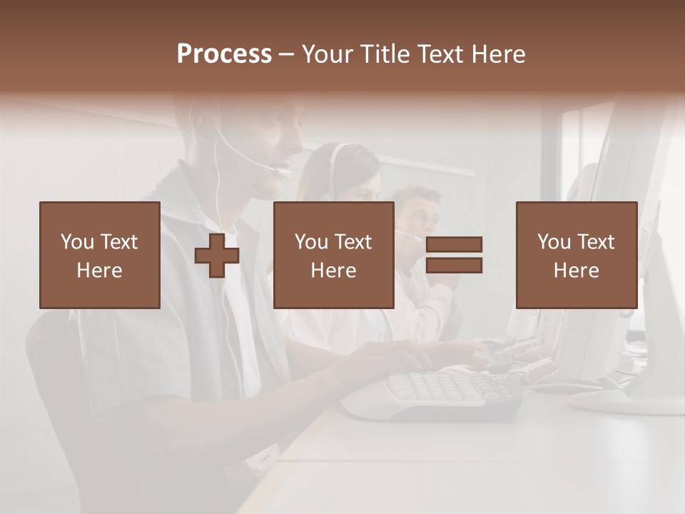 Desk Wallmurals Computer PowerPoint Template