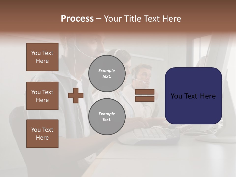 Desk Wallmurals Computer PowerPoint Template