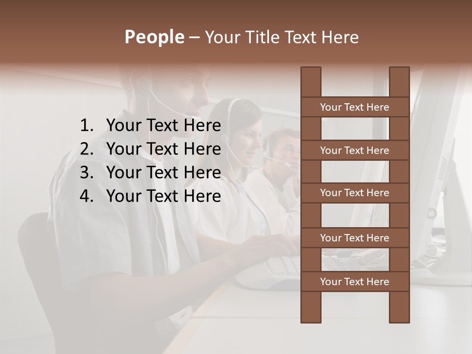 Desk Wallmurals Computer PowerPoint Template