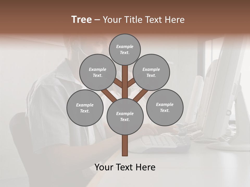 Desk Wallmurals Computer PowerPoint Template