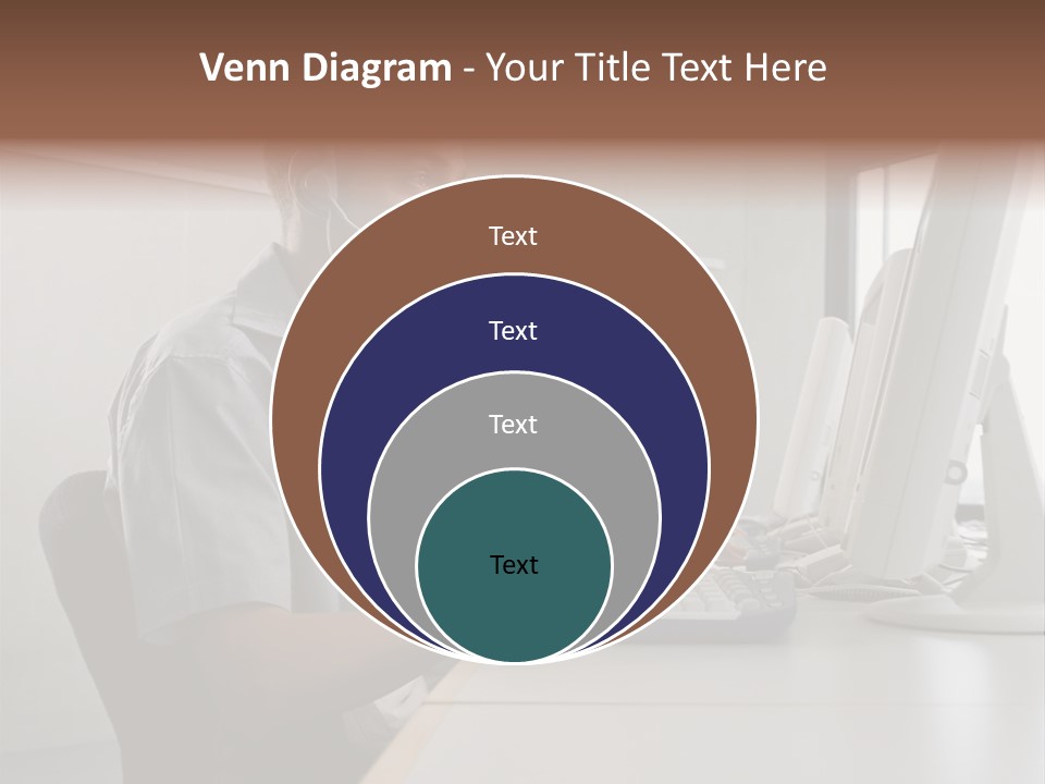 Desk Wallmurals Computer PowerPoint Template