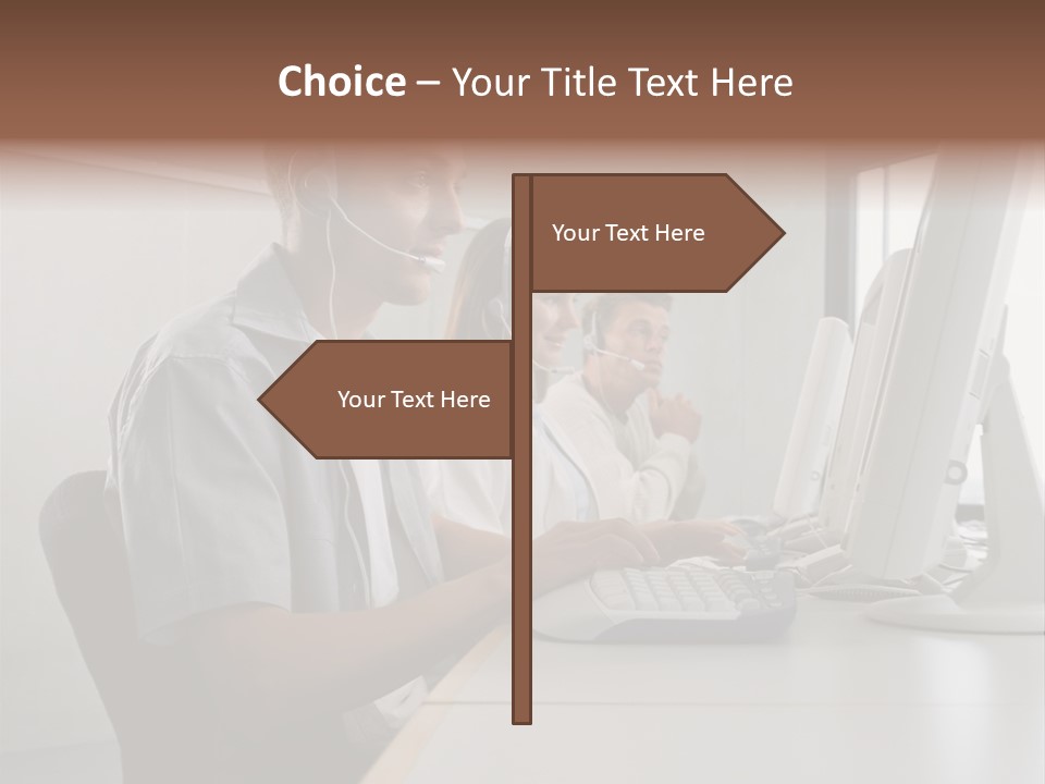 Desk Wallmurals Computer PowerPoint Template