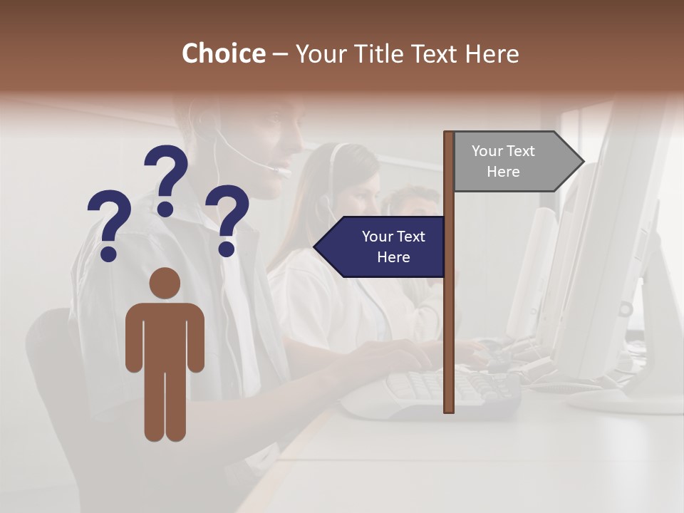 Desk Wallmurals Computer PowerPoint Template