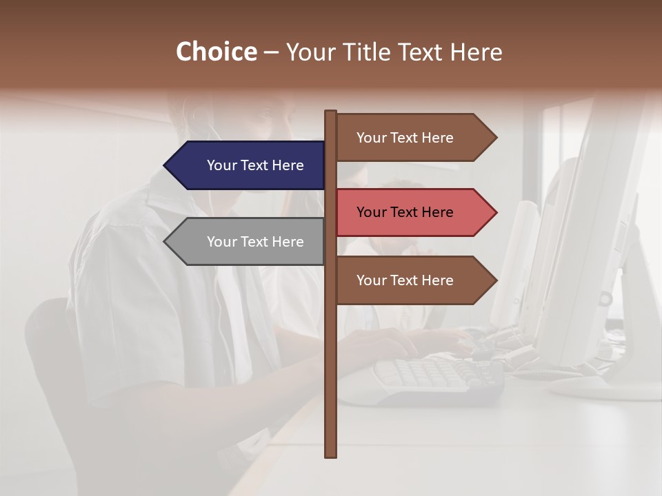 Desk Wallmurals Computer PowerPoint Template