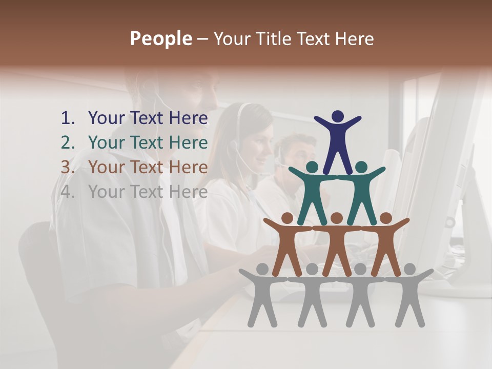 Desk Wallmurals Computer PowerPoint Template