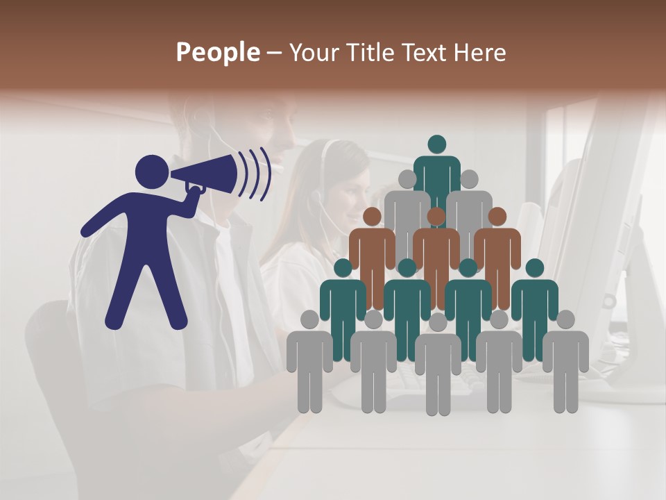 Desk Wallmurals Computer PowerPoint Template