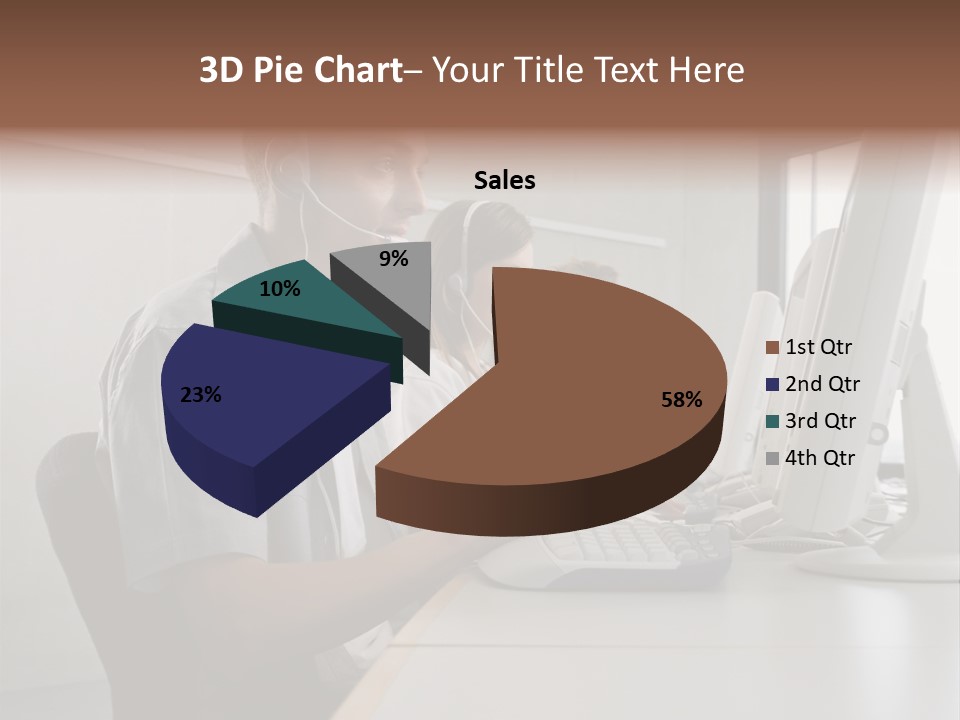 Desk Wallmurals Computer PowerPoint Template