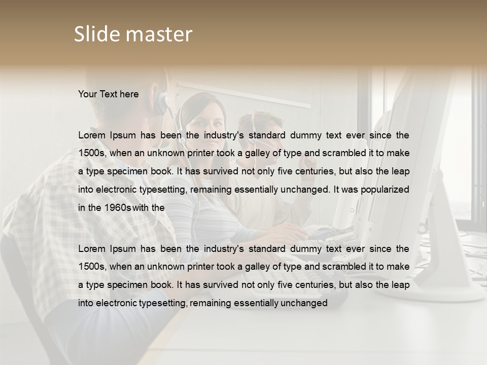 Computer Youngman Images PowerPoint Template