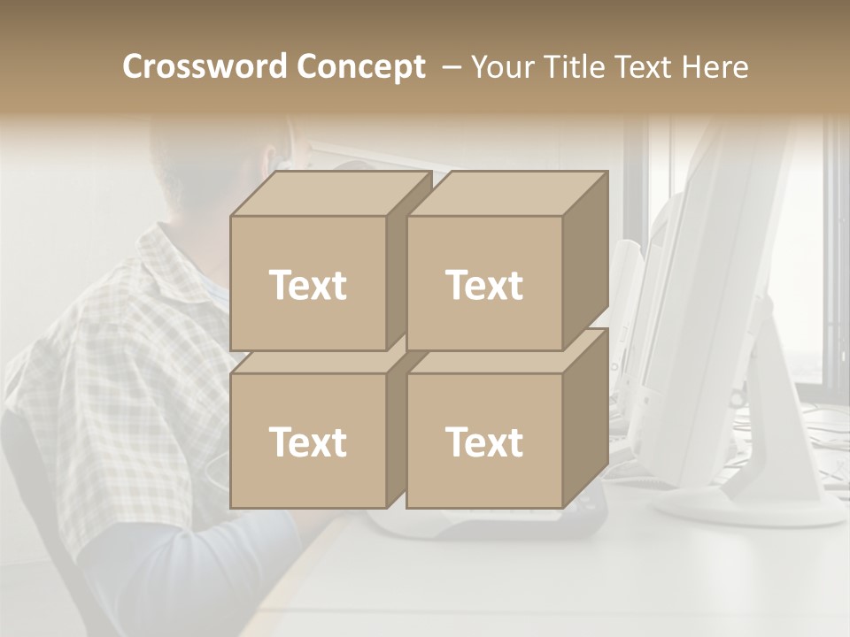 Computer Youngman Images PowerPoint Template