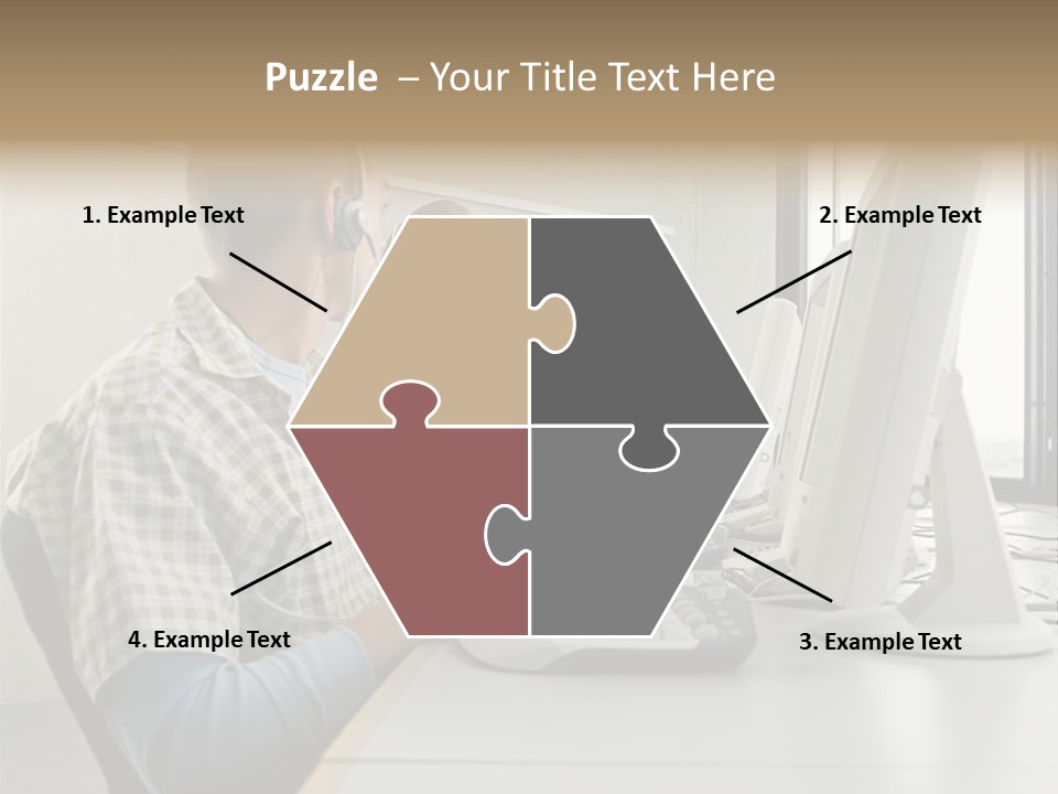 Computer Youngman Images PowerPoint Template