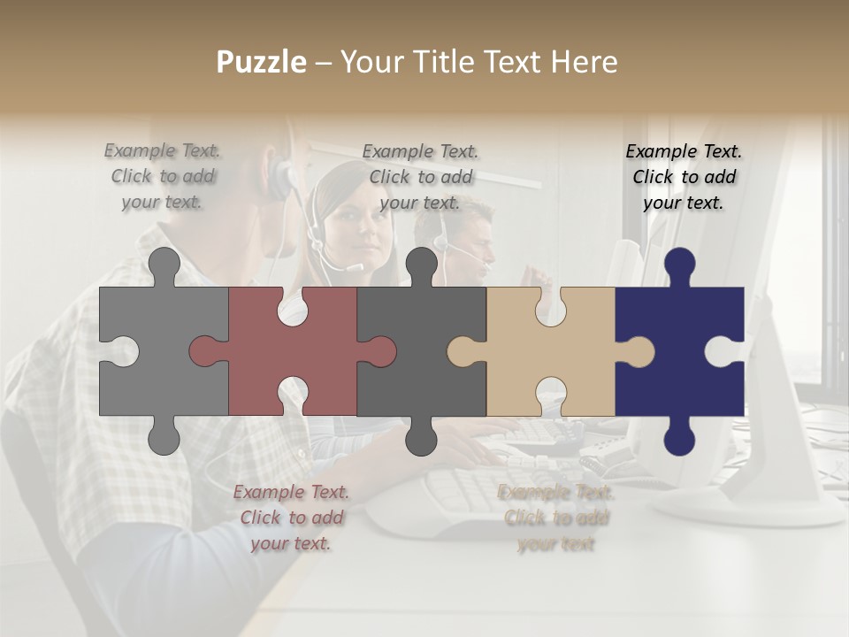 Computer Youngman Images PowerPoint Template