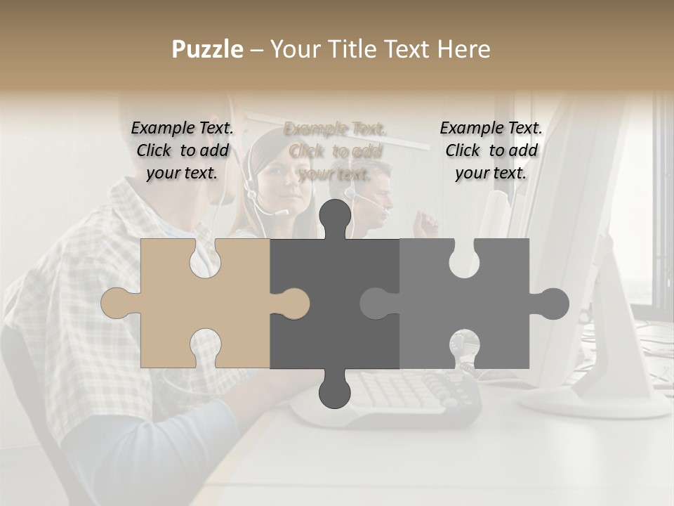 Computer Youngman Images PowerPoint Template