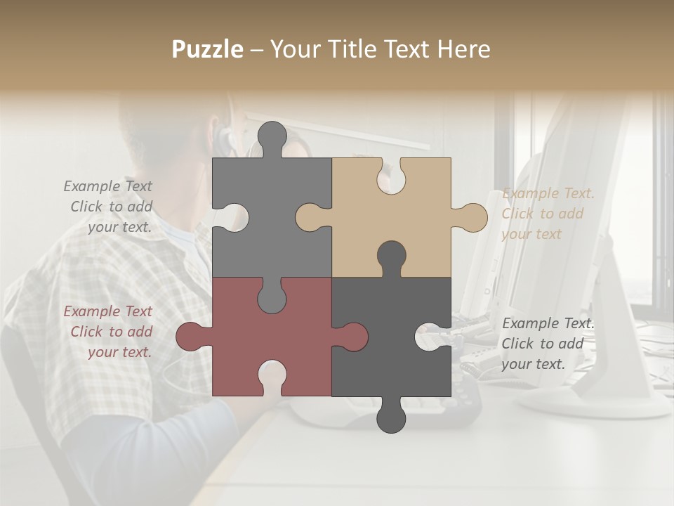 Computer Youngman Images PowerPoint Template